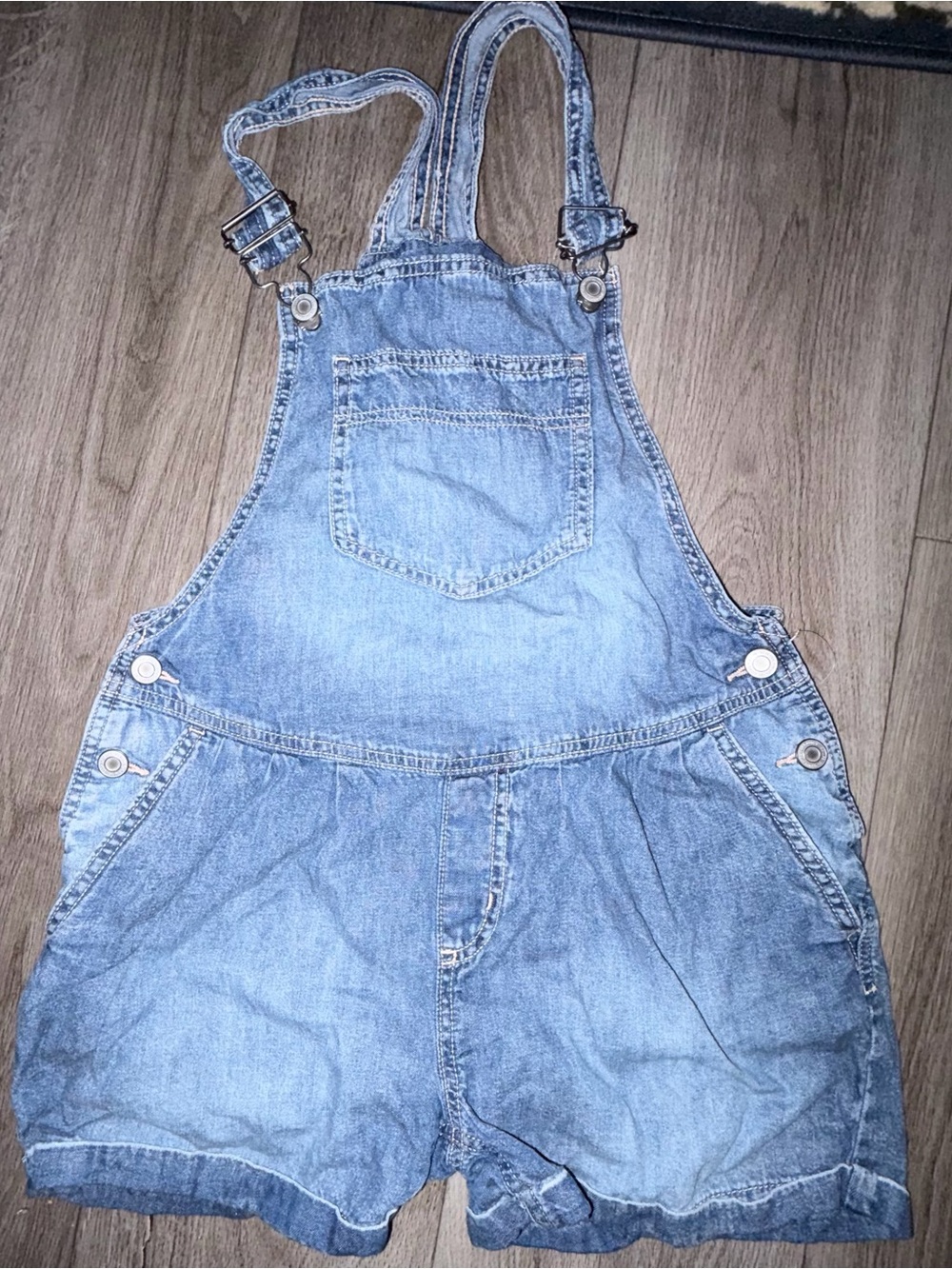 SO Light Blue Denim Short Overalls